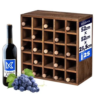 Image de KADAX Casier à vin en bois, 52 x 25.5 x 52 cm, brun, 1 pièce