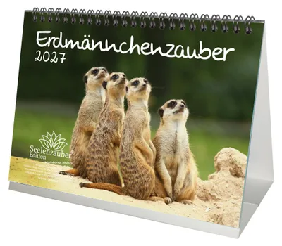 Produktbild von Erdmännchenzauber DIN A5 Tischkalender 2027 - Seelenzauber