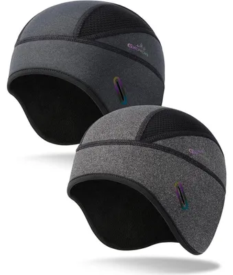 Immagine prodotto di Berretto invernale, casco da bicicletta, berretto traspirante con fori per gli occhiali, colore grigio chiaro e grigio scuro, taglia M