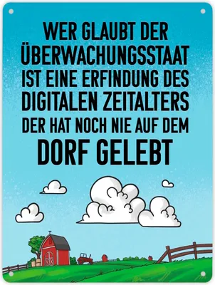 Produktbild von Dorfleben Metallschild XL in 21x28 cm mit lustigem Spruch zum Thema