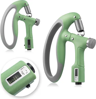 Produktbild von Gymtek® Fingerhantel verstellbar mit Zählfunktion, Handtrainer, Grifftrainer, Handmuskeltrainer, Unterarmtrainer - Wiederstand 10-100 kg - Home Gym