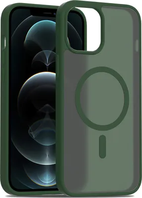 Image de Coque magnétique pour iPhone 11 Pro Max, compatible MagSafe, dos translucide mat, résistant aux chocs Vert