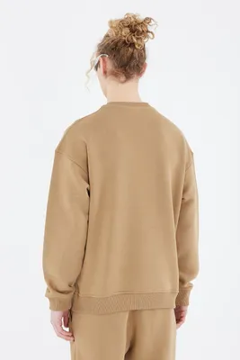 Produktbild von Basic Sweatshirt Oversize Fit Pullover Uni XS Cappuccino