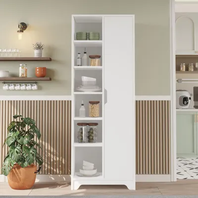 Image de Skye Decor, armoire multifonctionnelle de haute qualité, blanche, 72x180x34 cm, 100% mélaminé, à fixer au mur