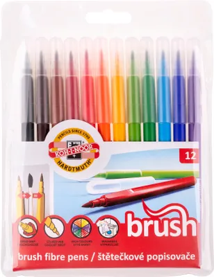 Image de KOH Brush-Pen peintre en fibres au pinceau 12 pièces