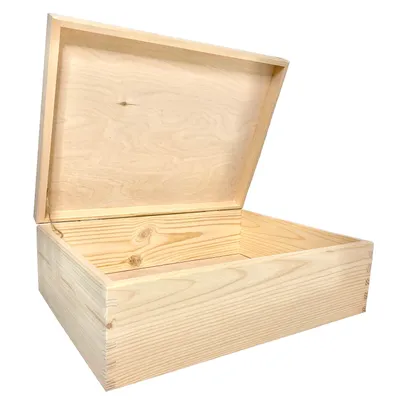 Produktbild von WoodGall Holzkiste mit Deckel groß 40×30×13cm – Aufbewahrungsbox Holz mit Deckel– Spielzeug Kiste Holz