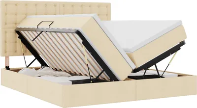 Immagine prodotto di vidaXL Letto contenitore con materasso Crema 200 x 200 cm Ecopelle