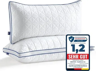 Produktbild von Famanu Set von 2 Mikrofaser Kopfkissen 40 x 80 cm - Verstellbar und Waschbar
