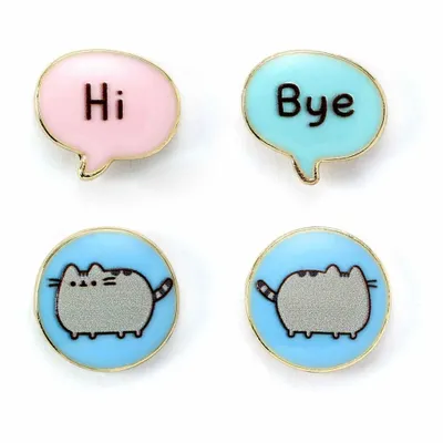 Image de Pusheen Stud Boucles d'oreilles pack de 2 "Hi , Bye