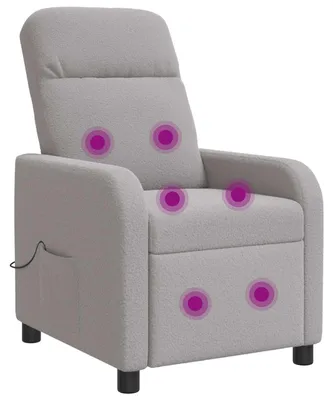 Image de Fauteuil de relaxation de massage vidaXL, couleur gris clair, revêtement bouclé