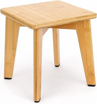 Image de Échelle en bambou pour enfants et adultes – écologique et stable – Échelle de salle de bain et de cuisine – compacte et polyvalente – Échelle en bois de 25 cm avec des pieds courts