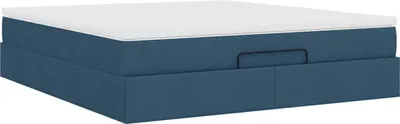 Produktbild von Ottoman-Bett mit Matratze Blau 160x200 cm Stoff