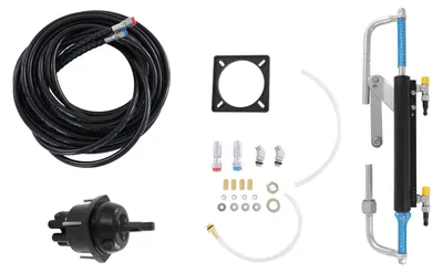 Productafbeelding van Hydraulische besturingsset voor boten, geschikt voor motoren tot 90 pk, duurzame constructie, zwart
