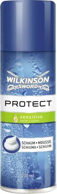 Produktbild von Wilkinson Sword Protect sensitive, Rasier-Mousse, Empflindliche Haut, 200 ml, 1 Stück(e)