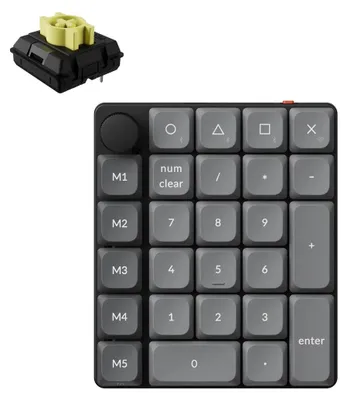 Image de Keychron K0 Max, compatible avec QMK, connectivité Bluetooth/USB/RF sans fil, 27 touches, universel, couleurs : noir et gris