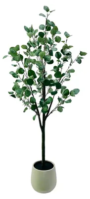 Produktbild von Künstlicher Eukalyptusbaum - Bodenpflanze 120 cm - Indoor und Outdoor - Polyester - Wohn- und Ausstellungsdeko - Grün