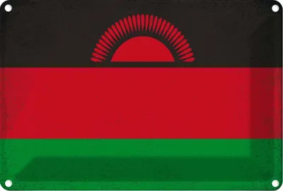 Produktbild von vianmo Blechschild 12x18 cm Malawi Vintage Flagge Fahne Wappen