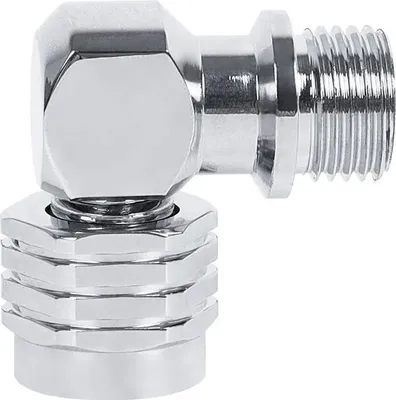 Produktbild von Atemregler - 2. Stufe Winkeladapter - 90° Schlauchanschluss - Aluminium - Zubehör für Scuba-Tauchen - Silber