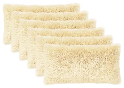Productafbeelding van vidaXL Kussenhoezen, 6 stuks, HEERLEN, crème, 40 x 80 cm, PV-fleece