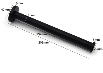 Image de Tringle à vêtements murale, 20 cm, noire