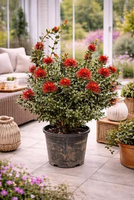 Produktbild von Rarität Metrosideros excelsa 80-100 cm Neuseeländischer Weihnachtsbaum Südseemyrte exotische Kübelpflanze Eisenholzbaum