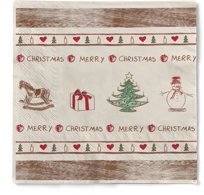Produktbild von Sovie HOME Weihnachtsserviette Nostalgie aus Tissue 33 x 33 cm, 3-lagig, 20 Stück