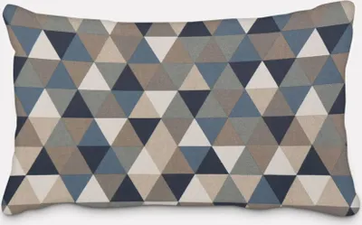 Produktbild von SCHÖNER LEBEN. Kissenhülle Halbpanama Leinenlook Dreiecke blau grau Größe 30x50cm (HxB) 30x50cm (HxB) Größe