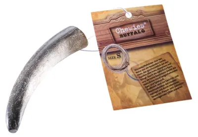 Produktbild von Chewies Büffelhorn, gefülltes Kauhorn, natürliches Kauspielzeug, Größe S, für Hunde bis 10 kg