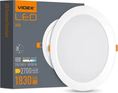 Obrázek produktu pro Vestavné LED svítidlo VIDEX-DOWNLIGHT-LED-DLBR-244-24W-NW