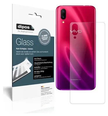 Produktbild von 2x Schutzfolie für Vivo X23 Rückseite matt - Anti-Shock 9H Folie dipos Glass