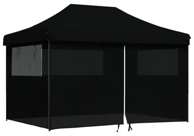 Immagine prodotto di vidaXL Tenda pop-up pieghevole per feste con 4 pannelli laterali nero