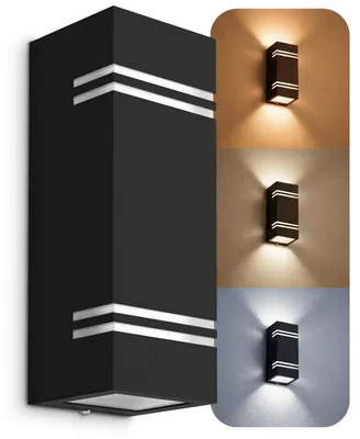 Produktbild von Design Wandleuchte JOVO-L indirektes Licht Up & Down IP44 für Außen - inkl 2x LED GU10 5W LumiFLEX - 2-flammige Wandlampe Außenleuchte