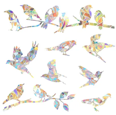 Vogelschutz-Fensteraufkleber, 40 Stück, UV-reflektierend, 30x20 cm