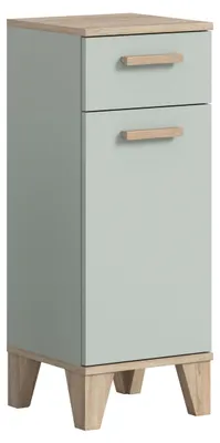 Image de Star armoire de salle de bain 2 tiroirs, 1 porte vert clair.
