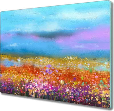 Produktbild von Coloray Hackbrett Herdabdeckplatte 60x52 cm Küchenbrett Kochplattenabdeckung Schneidebrett - Blumen