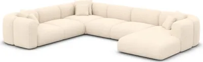 Produktbild von Strukturstoff U-Form XXL Wohnlandschaft Belio Creme Rechts