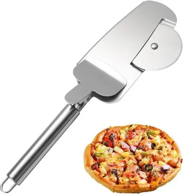 Immagine prodotto di Pinza e spatola 3 in 1 in acciaio inossidabile per pizza, torte e cialde