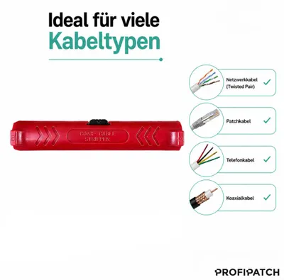 Produktbild von ProfiPatch Abisolierwerkzeug Abisolierer für Verlegekabel Patchkabel Koaxkabel, KI-generiertes Bild