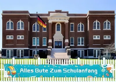 Produktbild von Blaues Banner in Deutsch Zurück zu Schule Dekoration 274 x 36 cm
