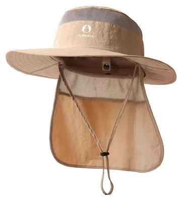 Produktbild von Sonnenhut mit Nackenschutz UPF 80 atmungsaktiv Khaki Einheitsgröße