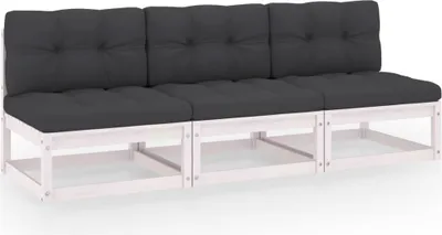 Produktbild von 3-Sitzer-Sofa mit Kissen Kiefer Massivholz