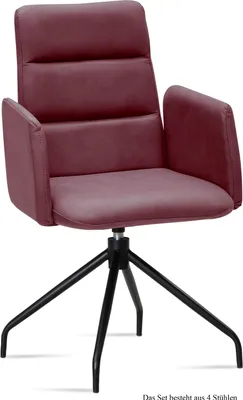 Produktbild von Armlehnstuhl drehbar (4er-Set) Domona 52x92x60 Schwarz/Marsala