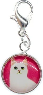 Produktbild von Katzenkopf Charm Zipper Pull Anhänger Miniblings Tier Kater Kätzchen silber süß