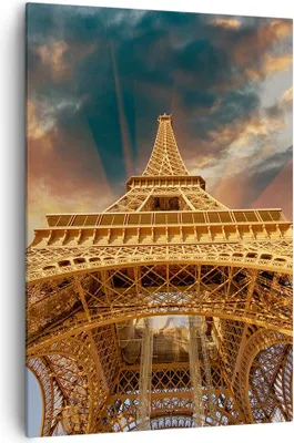 Produktbild von Bild auf Leinwand - Leinwandbild - Einteilig - Eiffle Architektur Paris - 70x100cm - Wand Bild - Wanddeko - Wandbilder - Leinwanddruck - Wanddekoration - Leinwand bilder - Wandbild - PA70x100-2437