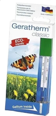 Obrázok produktu pre Geratherm Classic teplomer - sklenený model bez ortuťoveho teplotomeru. Ideálny pre presné merania s dlhou životnosťou a spoľahlivosťou.