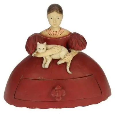 Produktbild von Meander Mädchen Deborah mit kat Ladekastje Rot 21x12x18cm