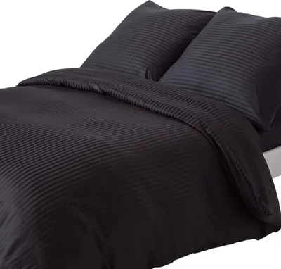 Produktbild von HOMESCAPES Damast Bettwäsche schwarz Fadendichte 330, 155 x 220 cm