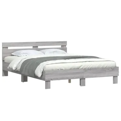 Obrázek produktu pro Rám postele s čelem šedý Sonoma 140x190 cm materiál na bázi dřeva