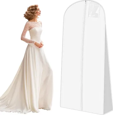 Produktbild von 1 Stš¹ck Brautkleidhš¹lle Kleidersack 180 cm,Anti-Staub Atmungsaktiver Hochzeitskleid Kleidersack mit Mit Rei?verschluss, Geeignet fš¹r Brautkleider, Kleider, M?ntel, Lange M?ntel usw (1 Stš¹ck)
