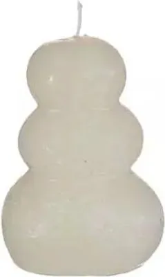 Produktbild von Kieselstein Kerze d7xh9,5 cm, weiß Hortus - Hortus